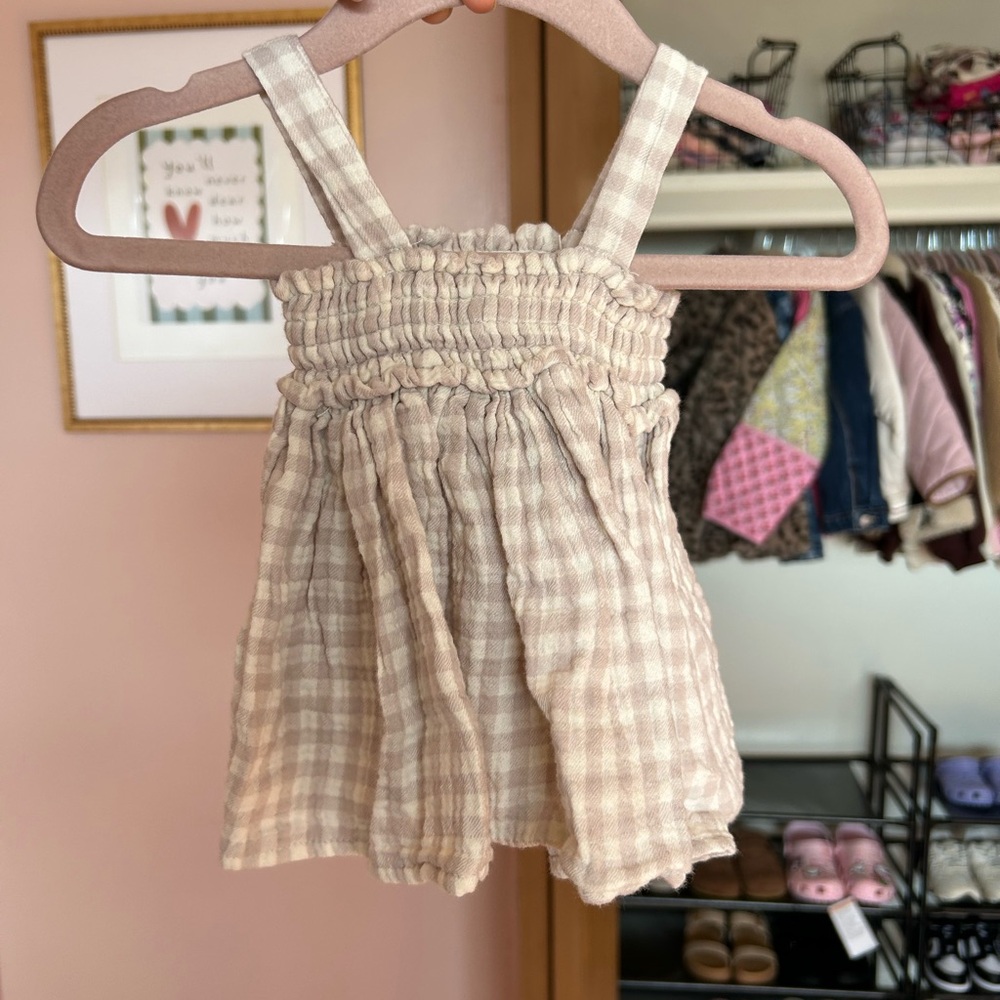 Quincy Mae Cream Plaid Kids Matching Set